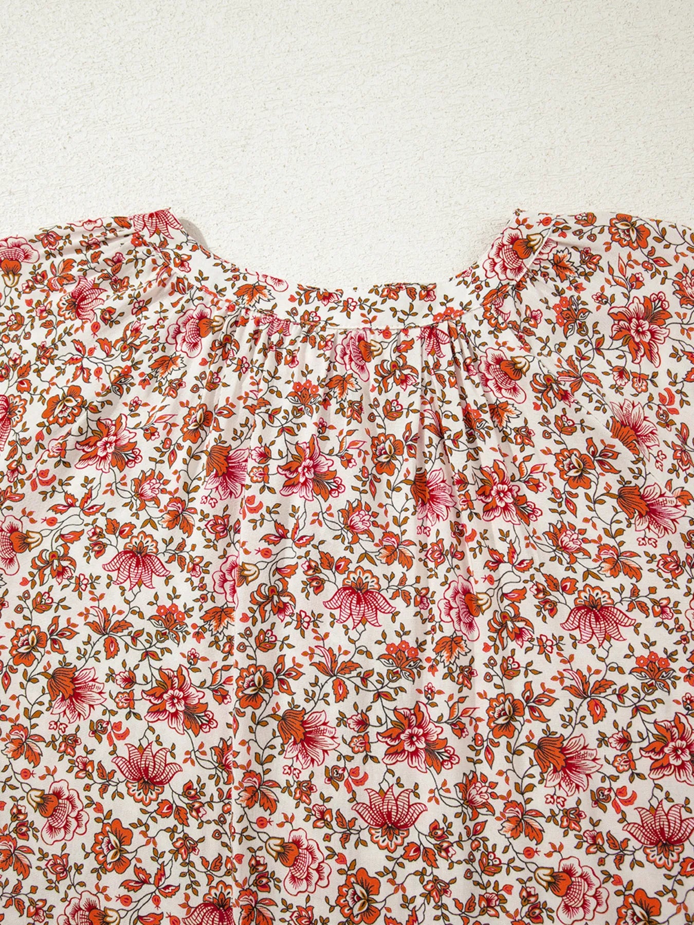 Floral Long Sleeve Button Down Blouse OutfitFlow