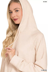 Zenana Drawstring Scuba Hoodie OutfitFlow