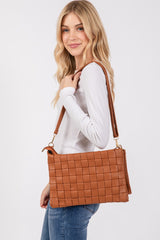 Outfit Flow - Fame Faux Leather Basket Weave Crossbody Bag