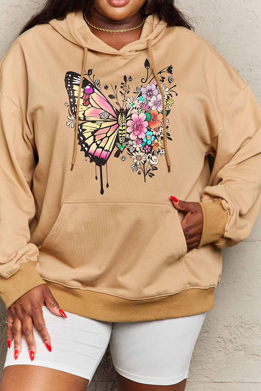 Outfit Flow - Simply Love Simply Love Full Size Butterfly Graphic Dropped Shoulder Hoodie