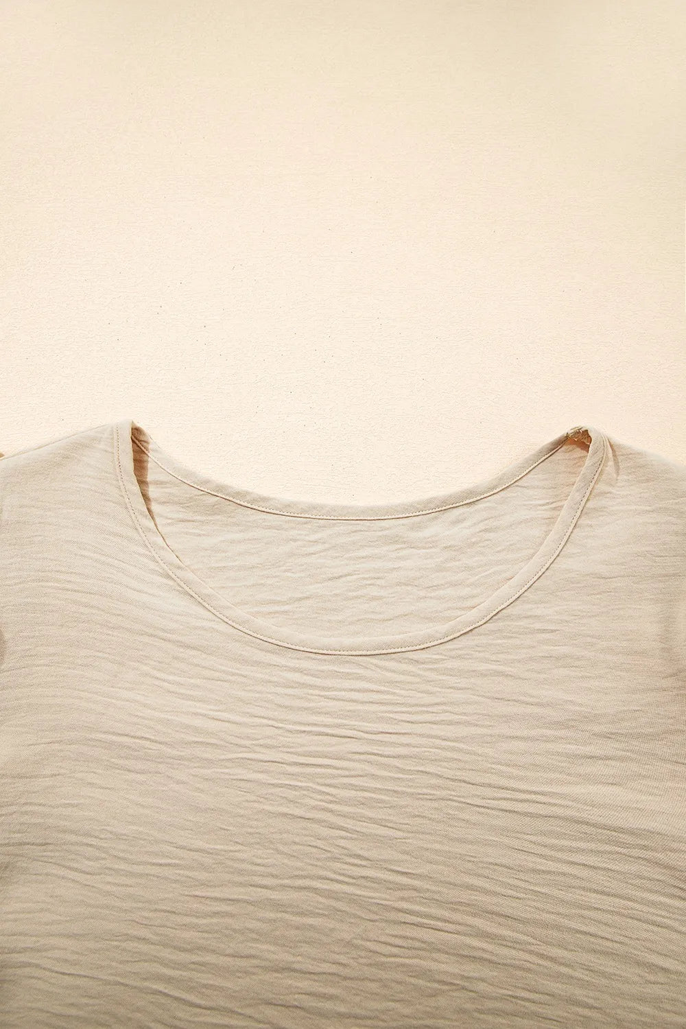 Solid Color Ruffled Short Sleeve Casual Blouse OutfitFlow