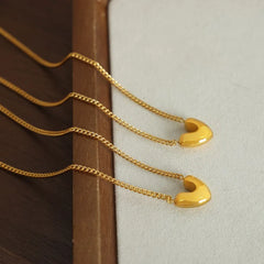 Gold-Plated Heart Pendant Necklace OutfitFlow