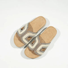Open Toe Platform Sandals Beige OutfitFlow