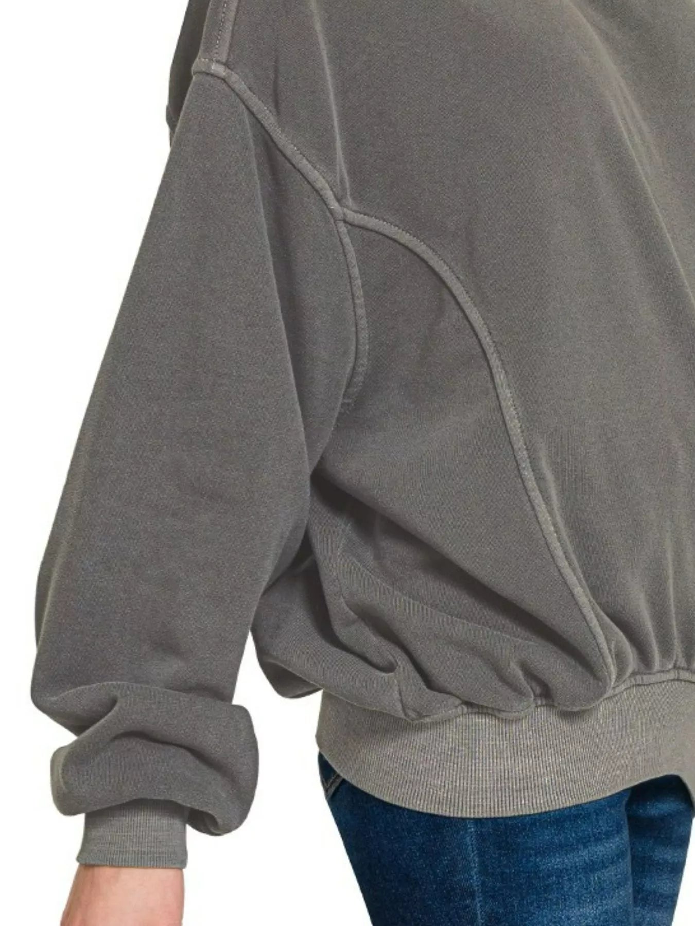 Zenana Soft Fleece Pigment Dye Pullover Trendsi