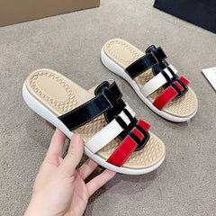Open Toe Platform Sandals Black OutfitFlow