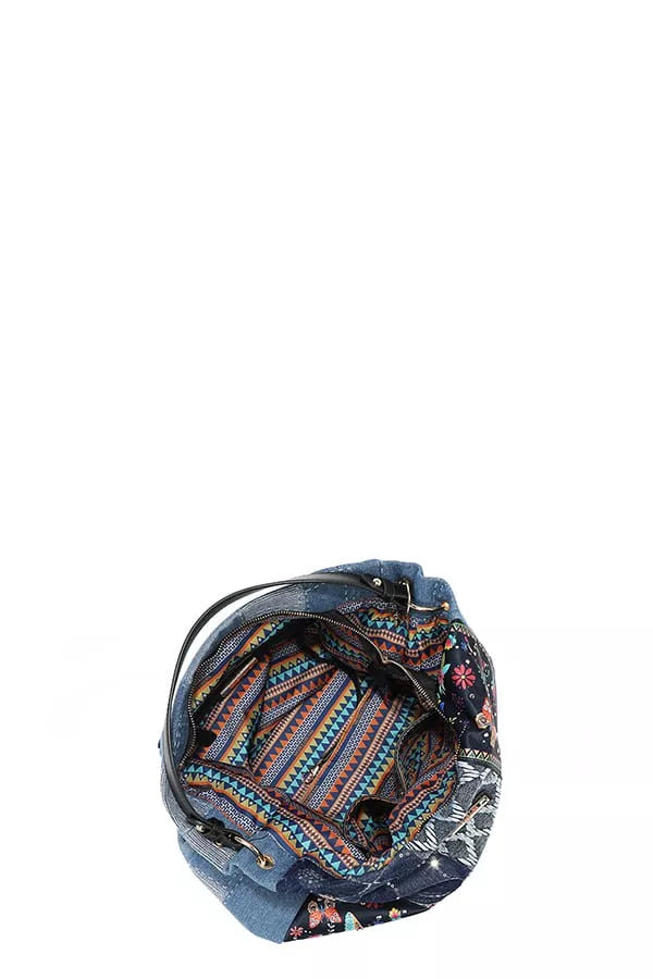 Nicole Lee USA Bosque De Amor Denim Hobo Bag OutfitFlow