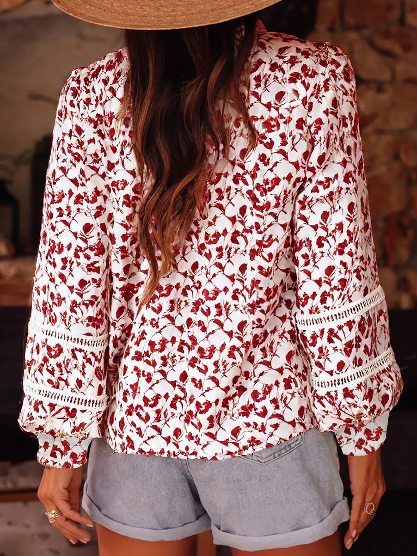 Floral Button Down Long Sleeve Shirt OutfitFlow