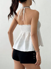 Smocked Frill Halter Neck Cami OutfitFlow