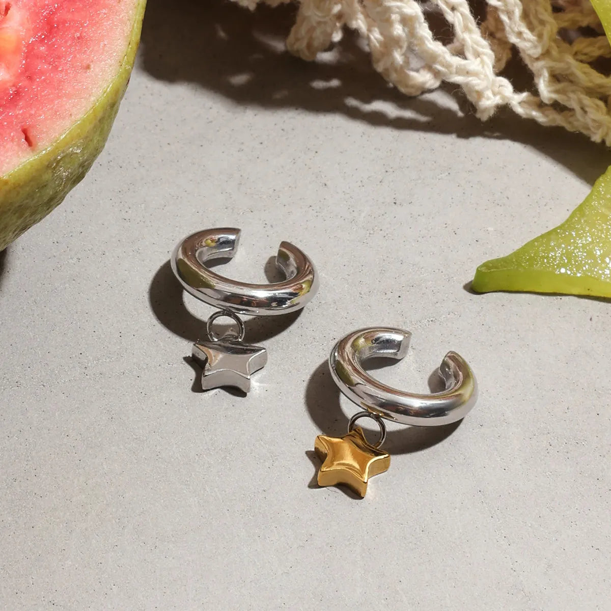 Stainless Steel Star Clip On Earrings OutfitFlow