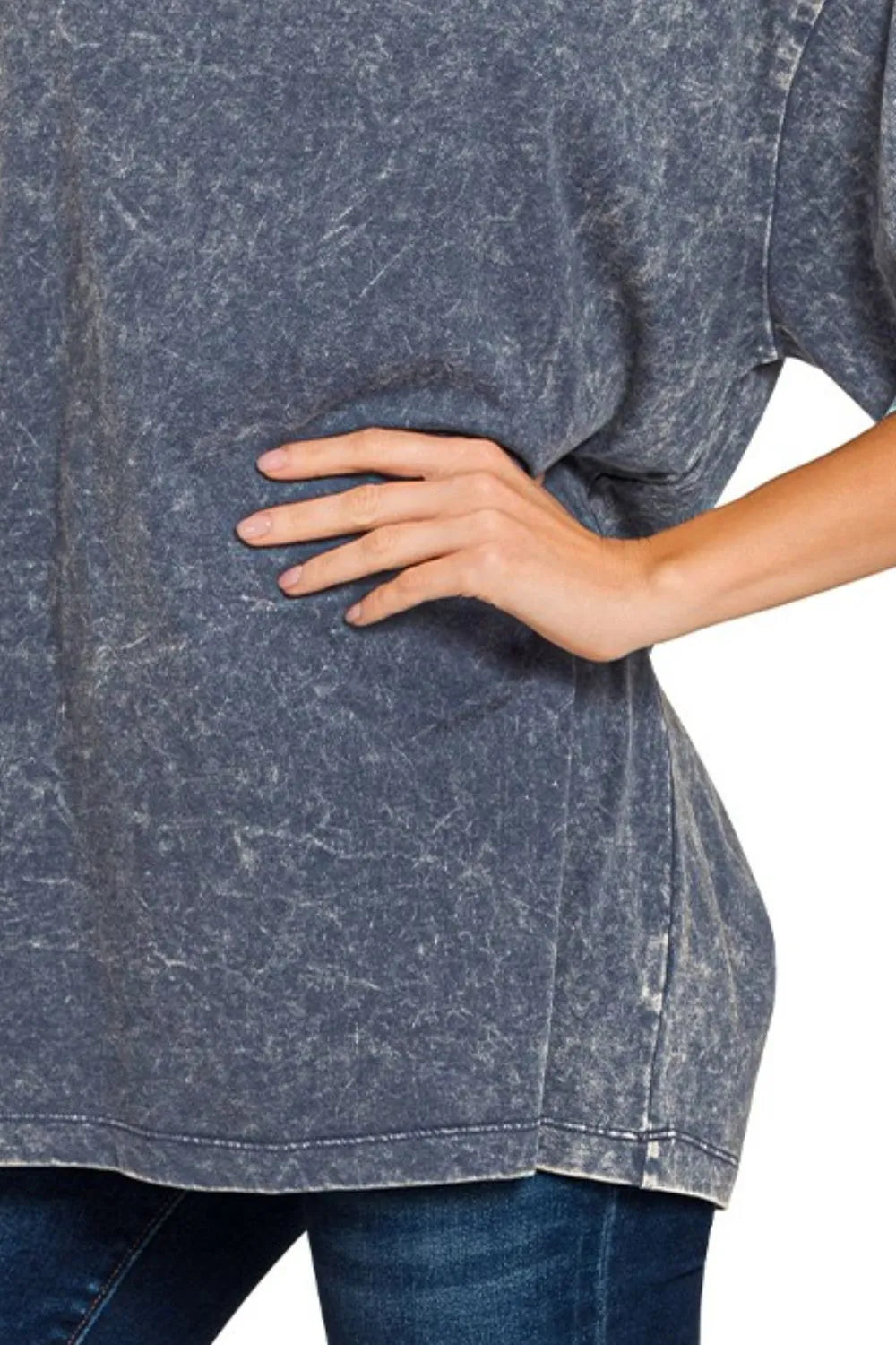 Zenana Washed Short Sleeve Top OutfitFlow