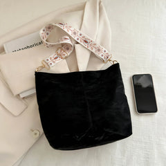 Floral Adjustable Strap Shoulder Bag Black onesize OutfitFlow