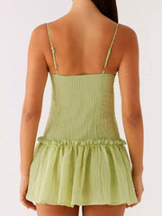 Ruffle Hem Cami Mini Dress OutfitFlow
