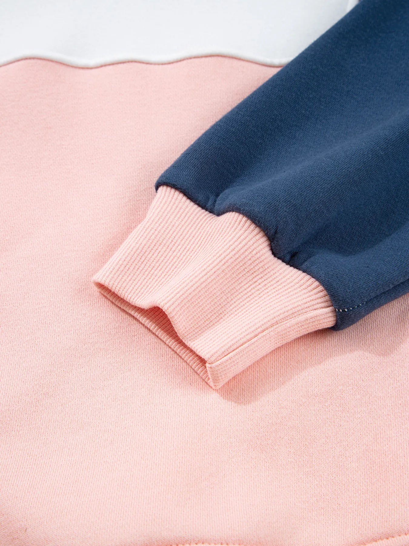 Colorblock Patchwork Half Button Baggy Sweatshirt OutfitFlow