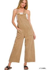 Zenana Washed Knot Strap Pockets Jumpsuit OutfitFlow