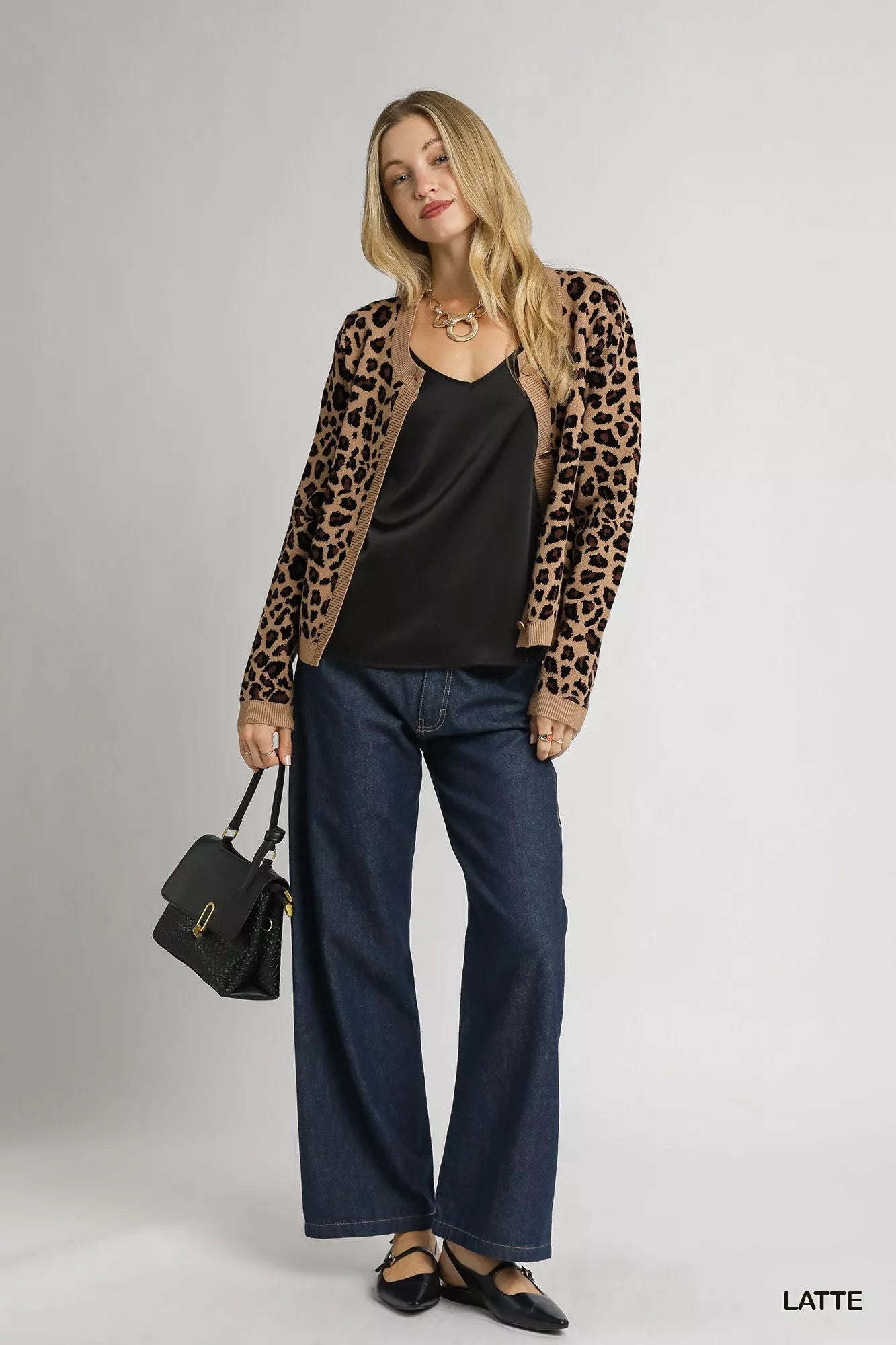 Umgee Leopard Print Button-Down Cardigan OutfitFlow