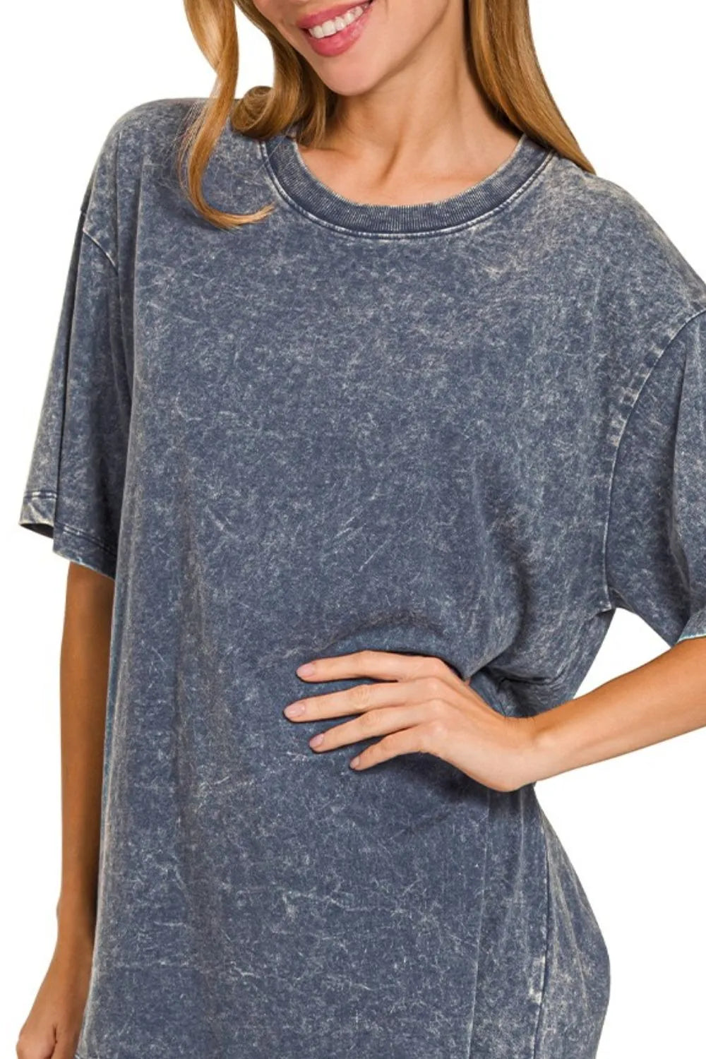Zenana Washed Short Sleeve Top OutfitFlow