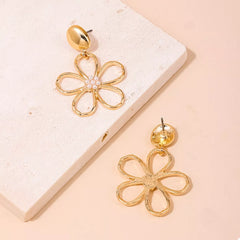 Alloy Flower Drop Earrings OutfitFlow