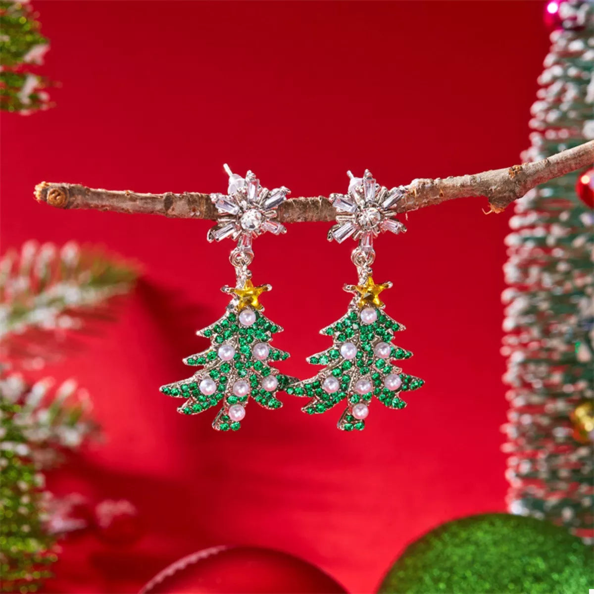 Christmas Tree Drop Earrings OutfitFlow