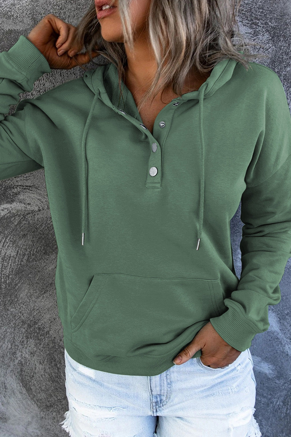 Outfit Flow - Dropped Shoulder Long Sleeve Hoodie with Pocket