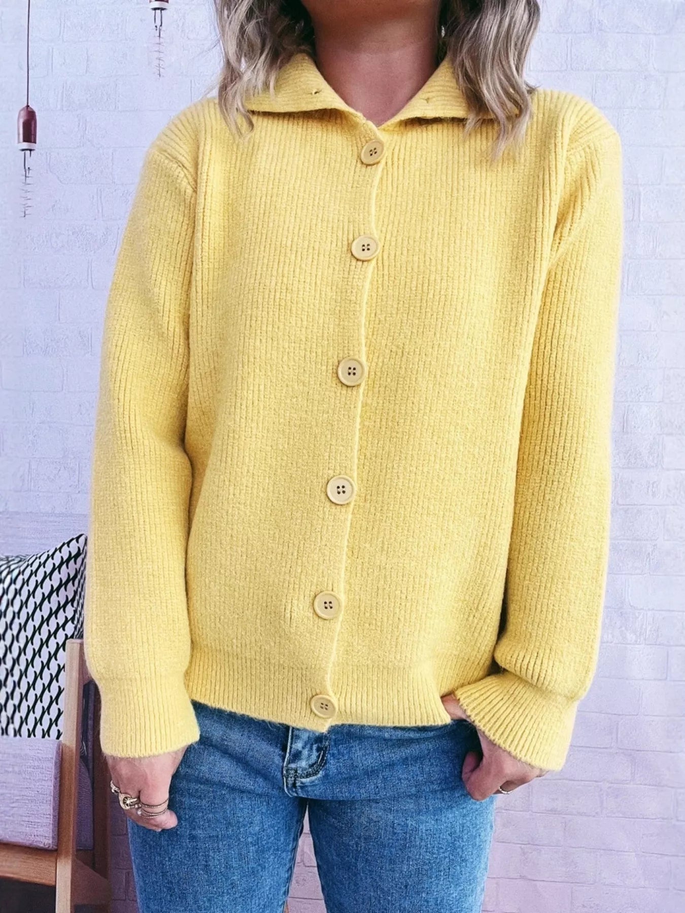 Ribbed Button-Up Cardigan OutfitFlow