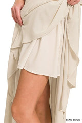 Zenana Woven Crinkle Gauze Crop Tee and Skirt Set OutfitFlow