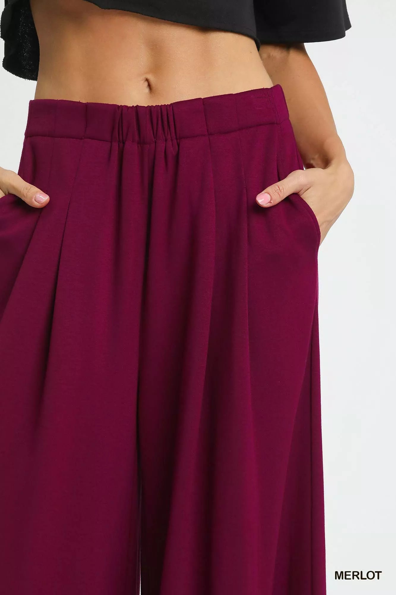 Umgee Wide Leg Pants with Pockets OutfitFlow