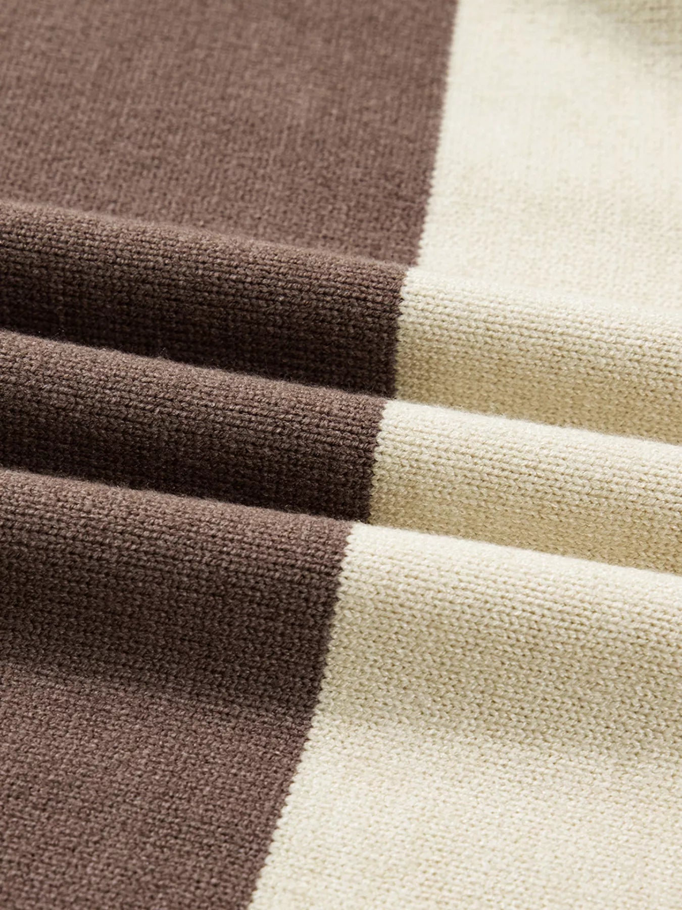 Color Block Crew Neck Drop Shoulder Sweater OutfitFlow