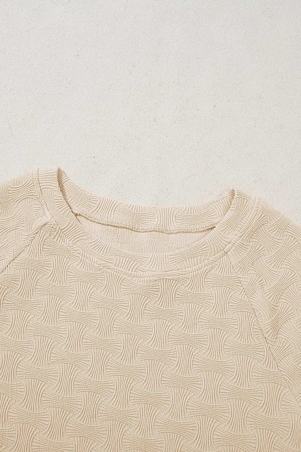 Textured Crew Neck Cap Sleeve Slim T Shirt OutfitFlow