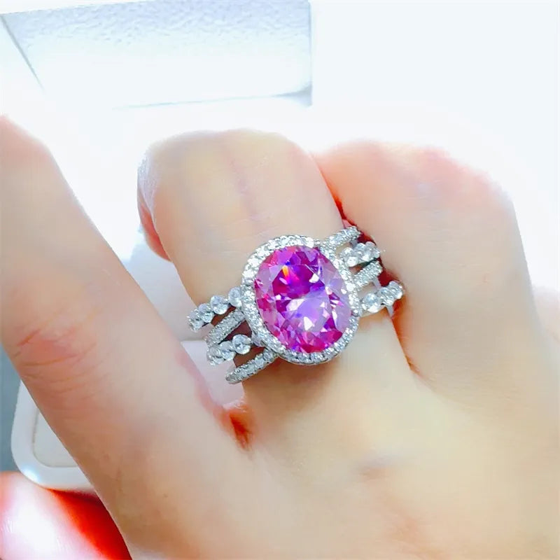 3 Carat Moissanite 925 Sterling Silver Ring Silver OutfitFlow