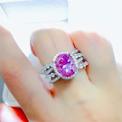3 Carat Moissanite 925 Sterling Silver Ring Silver OutfitFlow