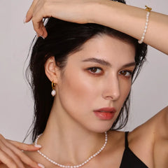 Pearl Necklace, Bracelet and Earrings 4-Piece Jewelry Set OutfitFlow