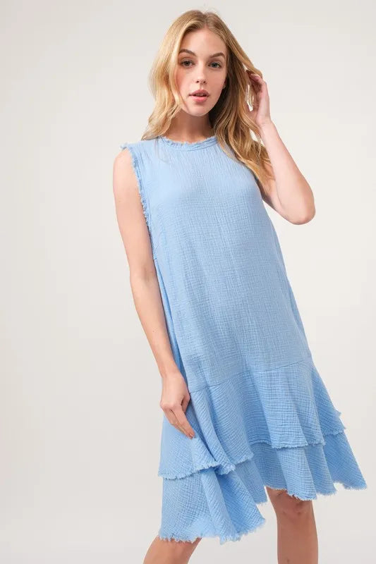 And The Why Washed Fringe Detail Tiered Dress OutfitFlow