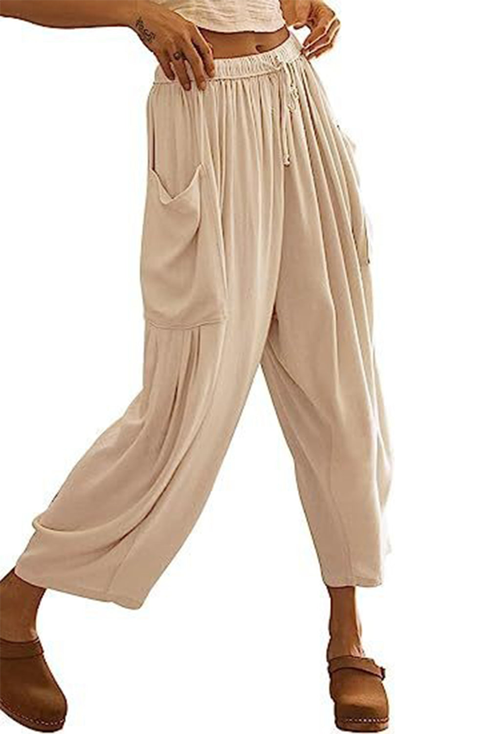 Outfit Flow - Full Size Pocketed Drawstring Wide Leg Pants