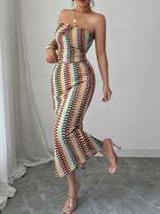 Printed Tube Top and Skirt Set OutfitFlow