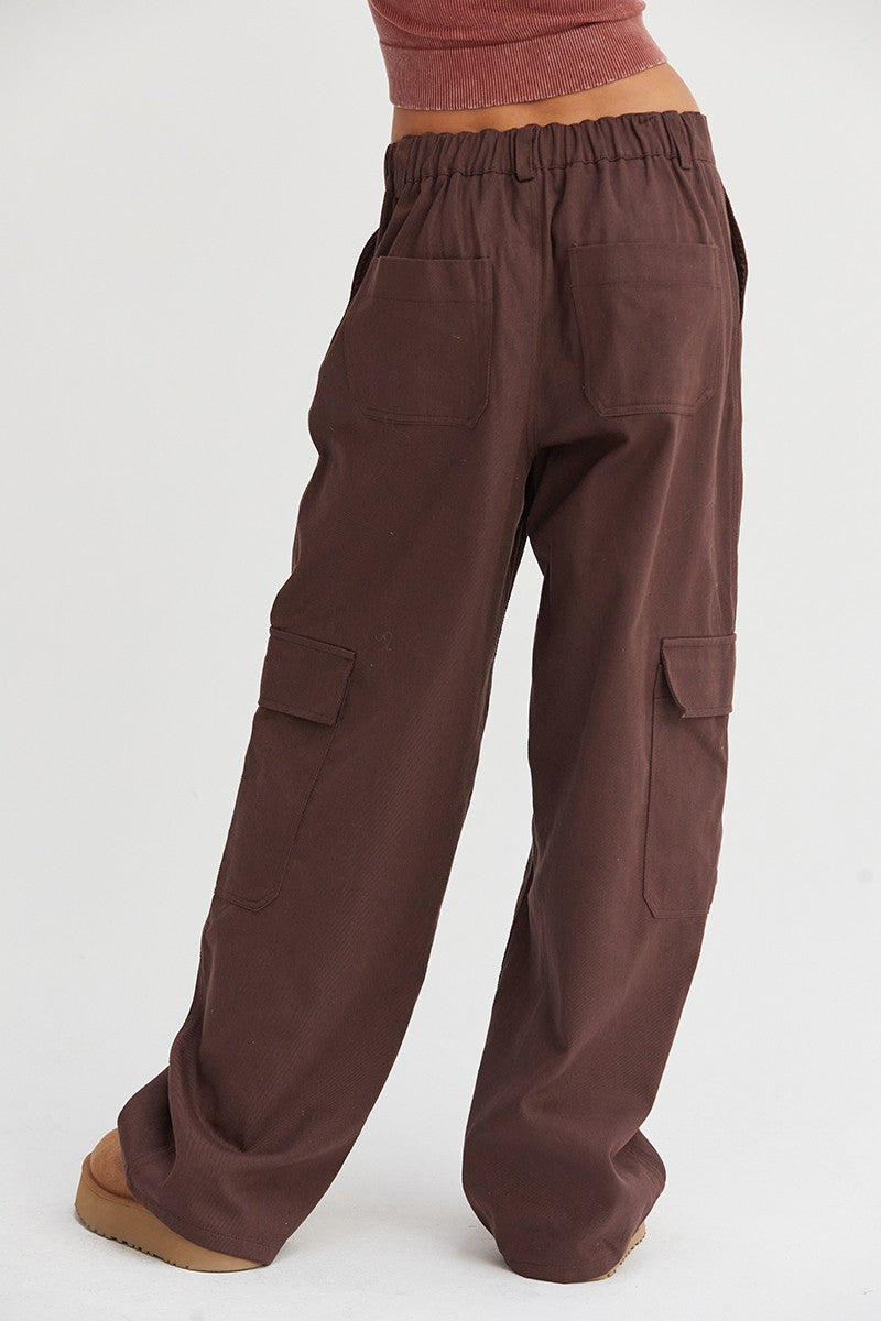 HYFVE Elastic Waist Wide-Leg Cargo Pants