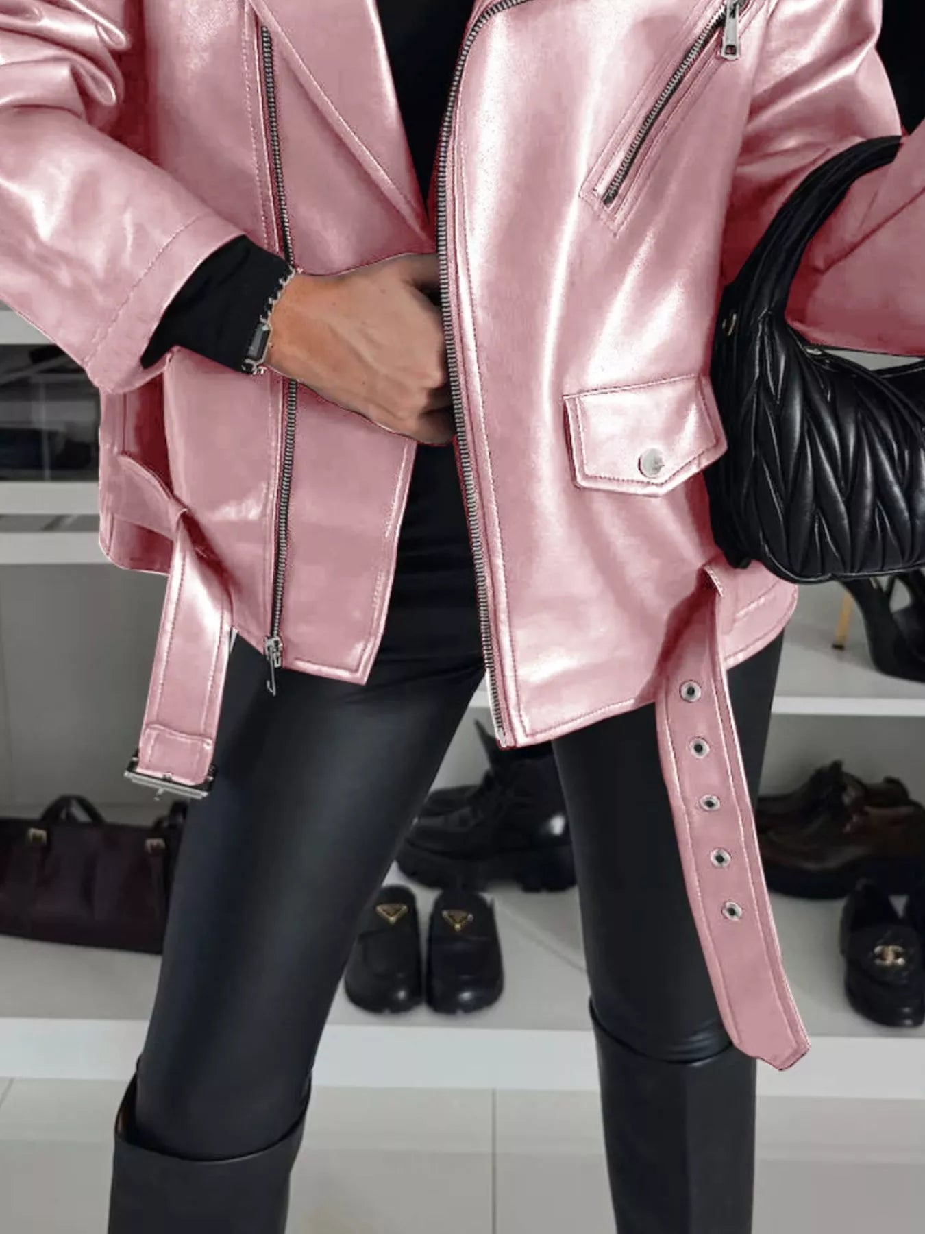 Full Size Zip Up Long Sleeve Jacket Plus Size Trendsi