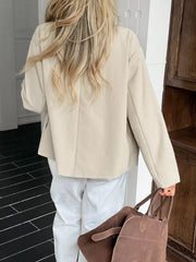 Double-Breasted Long Sleeve Jacket OutfitFlow
