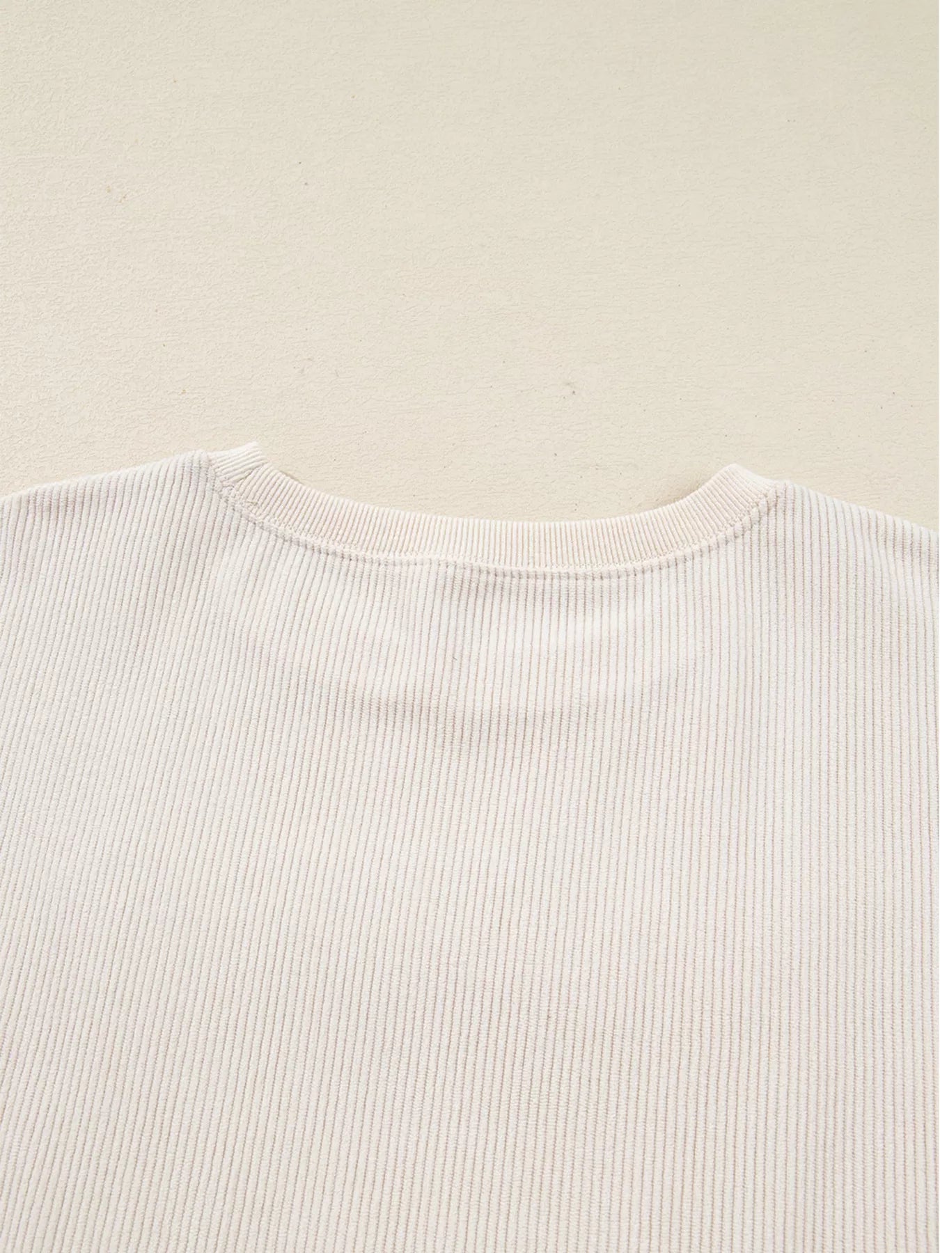 Merry Little Thing Corded Letter Graphic Ribbed Sweatshirt OutfitFlow