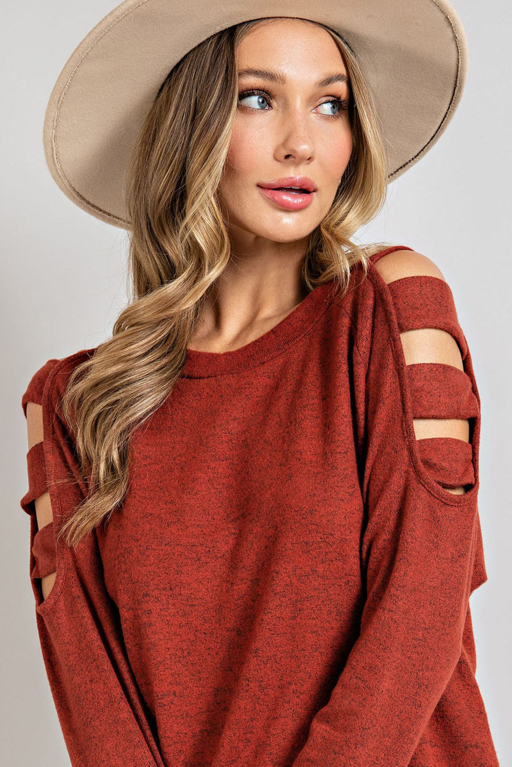 Outfit Flow - Cutout Round Neck Long Sleeve Top