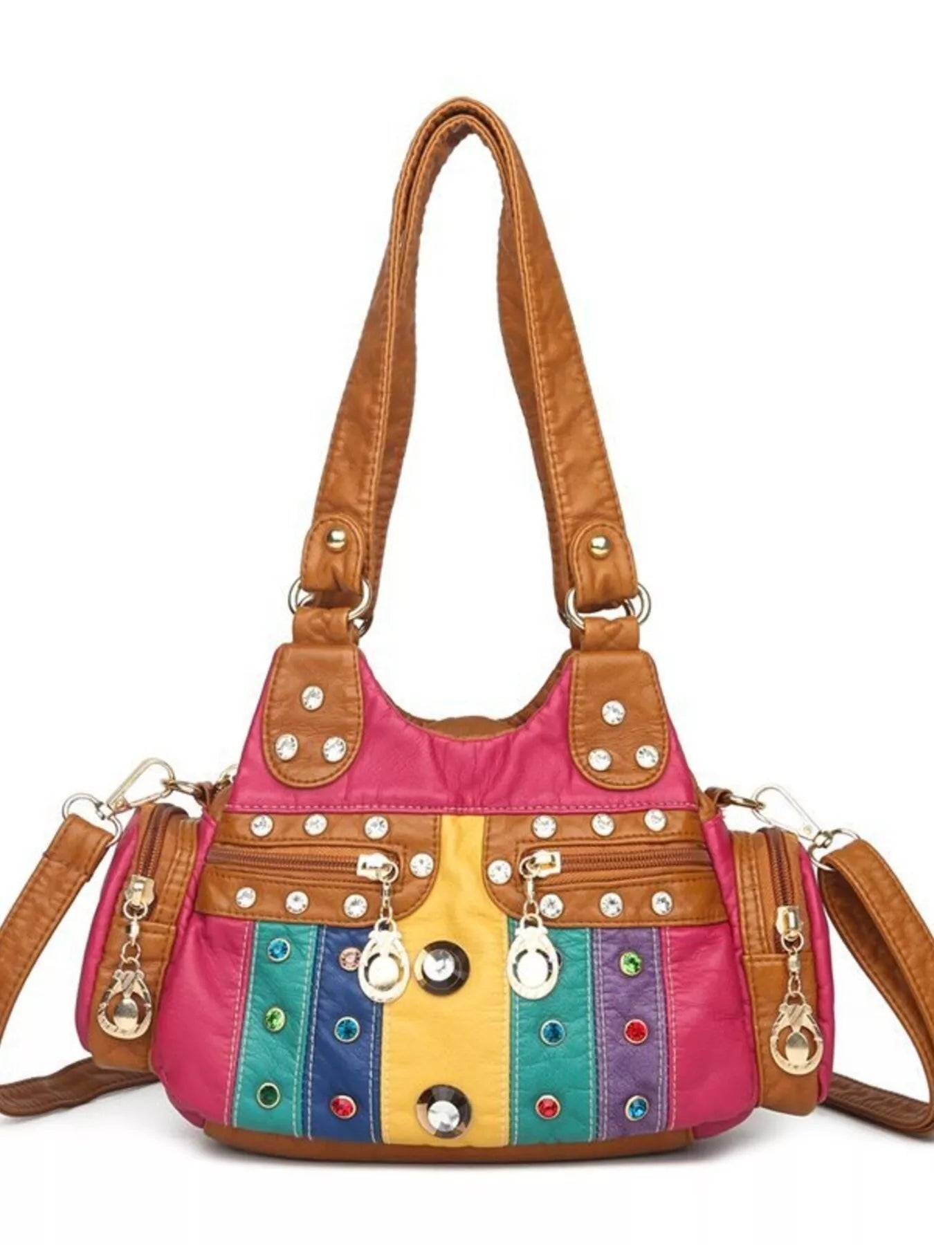 Rivet Decor Multifunctional Crossbody Bag OutfitFlow