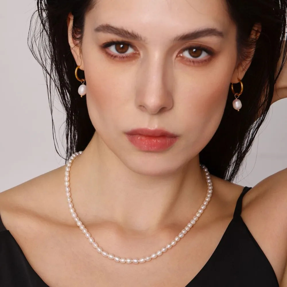 Pearl Necklace, Bracelet and Earrings 4-Piece Jewelry Set OutfitFlow