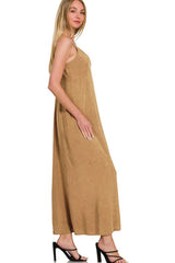 Zenana Mineral Washed Rayon Challis Cami Dress OutfitFlow