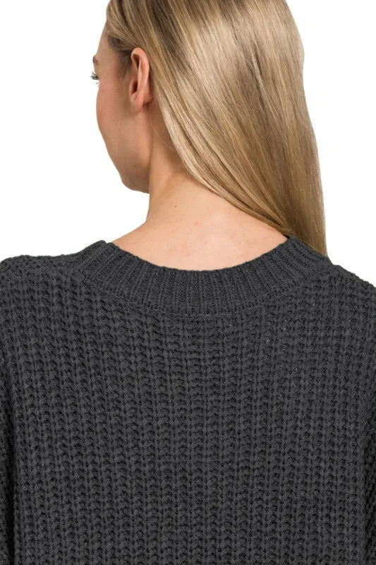 Zenana Short Sleeve Round Neck Sweater OutfitFlow