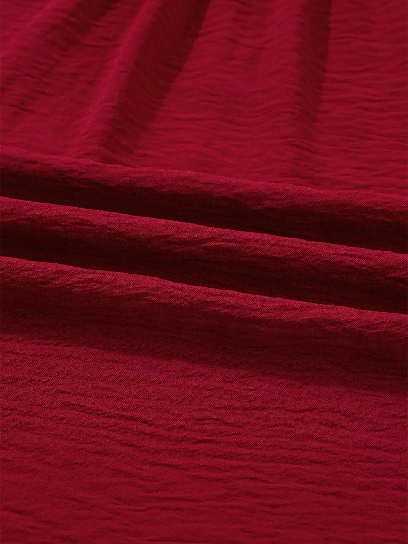 Notched Neck Shirred Cuff Long Sleeve Blouse OutfitFlow