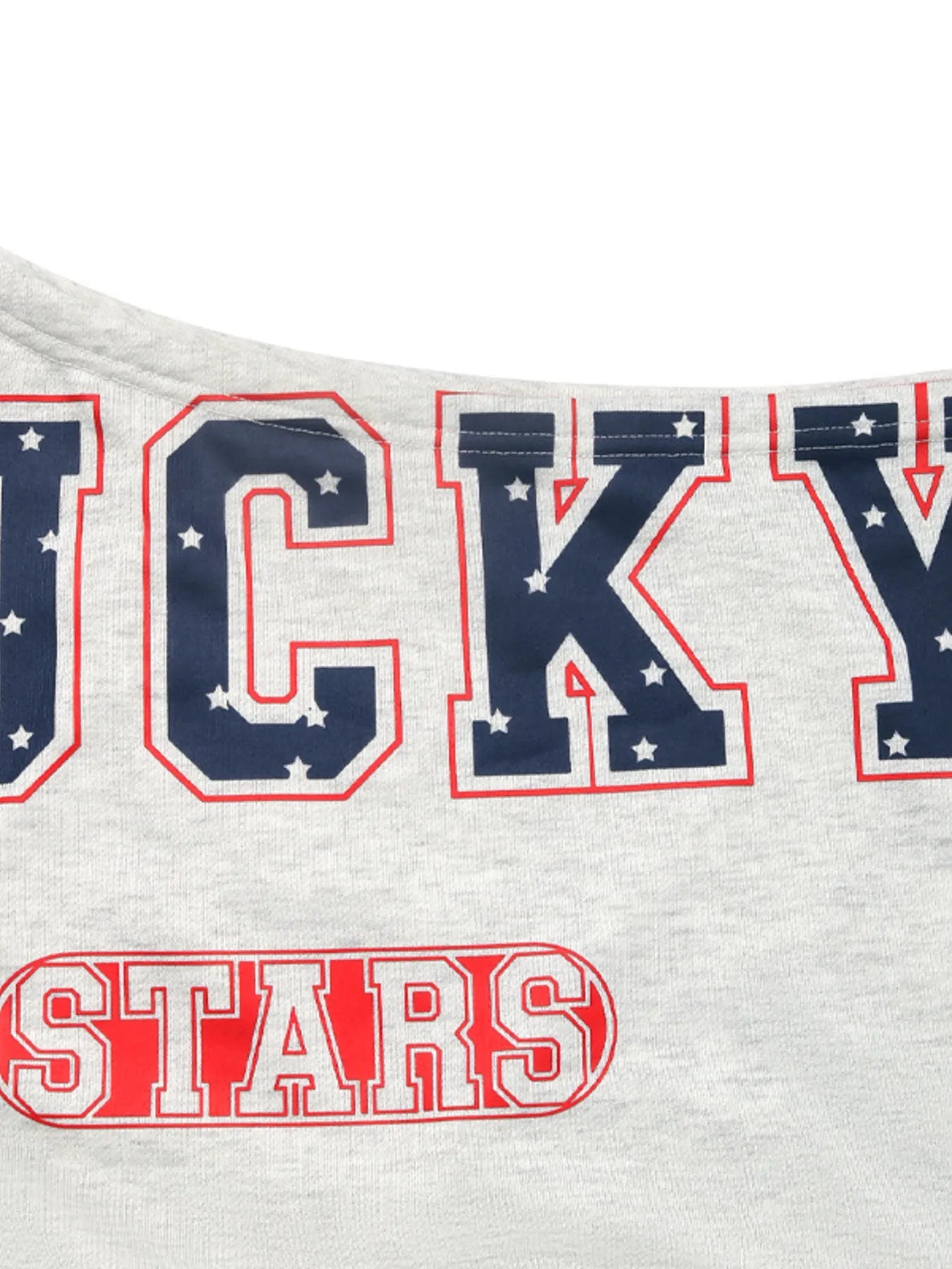 Lucky Stars Single Shoulder Cropped Sweatshirt OutfitFlow