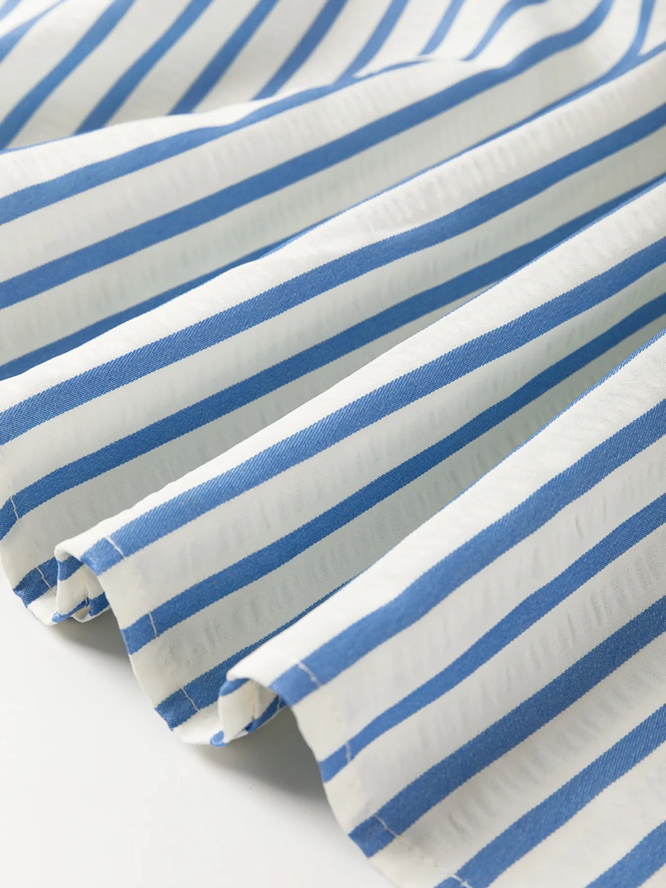Stripe Knotted Sleeve Notched Shift Mini Dress OutfitFlow