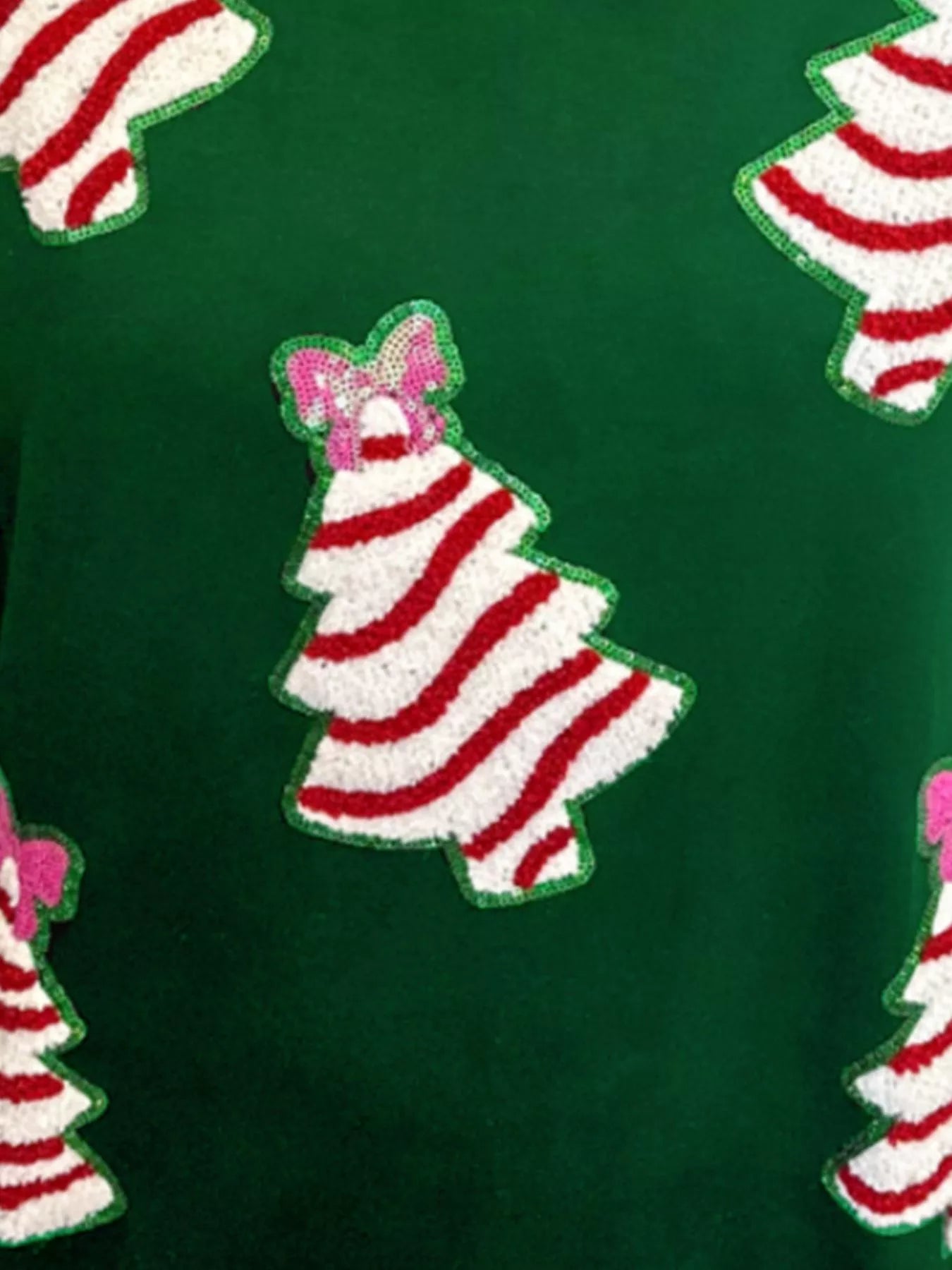 Christmas Tree Sequin Long Sleeve Sweatshirt OutfitFlow