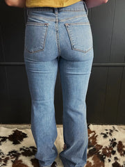 High-Waisted Flare Jeans with Seam Detail OutfitFlow
