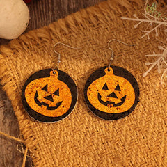 PU Leather Pumpkin Earrings OutfitFlow
