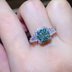 3 Carat Moissanite 925 Sterling Silver Ring Silver OutfitFlow